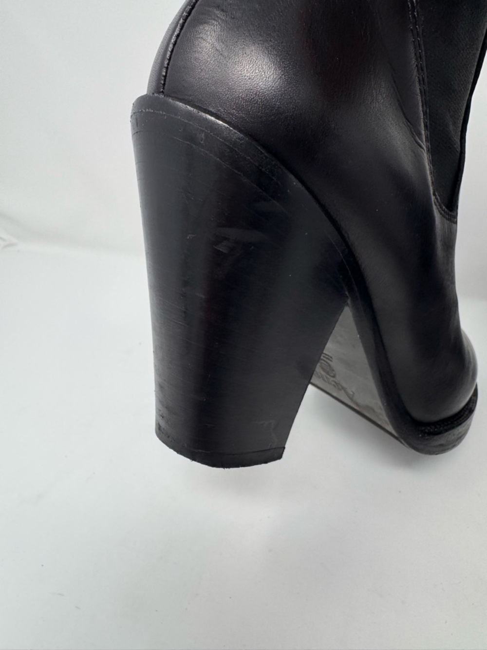 Acne Studios Size 39 US 9 Star Leather Heeled Black Chelsea Ankle Boots - Picture 9 of 14
